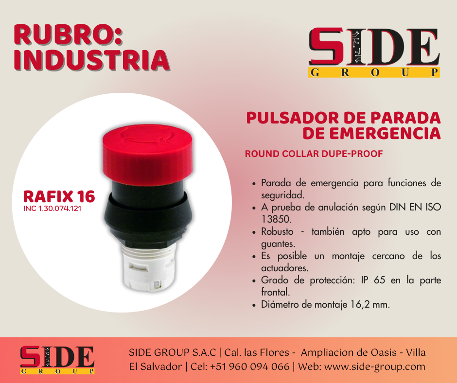 Pulsador de Parada de Emergencia